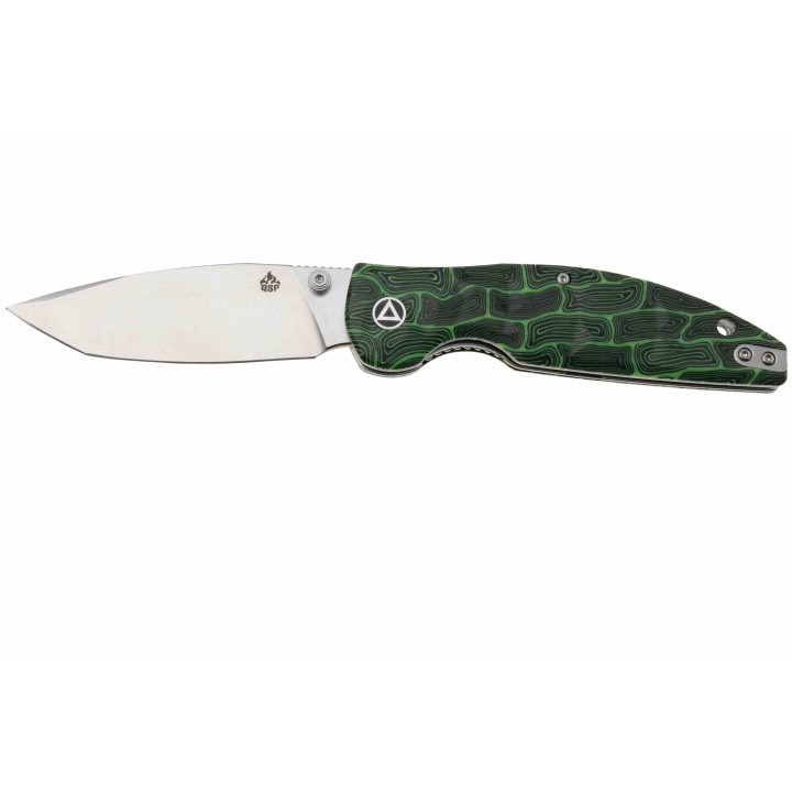 Couteau QSP Turtle Punk Black/Green G10 Lame Tanto Acier 14C28N IKBS Linerlock CLip QS158C1 - Livraison Gratuite