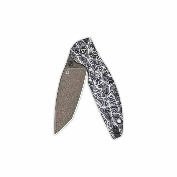 Couteau QSP Turtle Punk Black/White G10 Lame Tanto Acier 14C28N IKBS Linerlock CLip QS158B2 - Livraison Gratuite