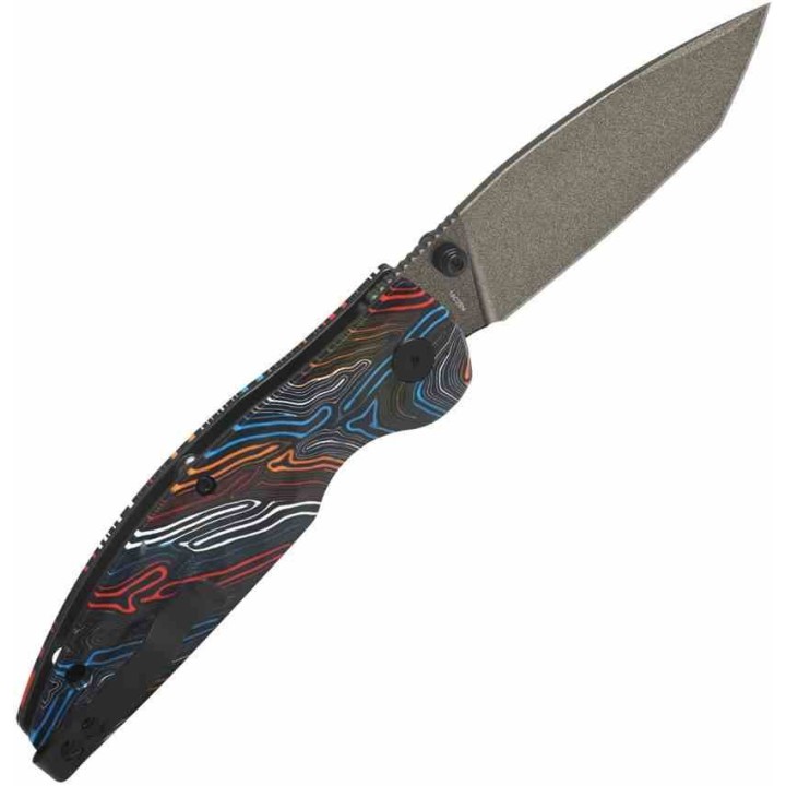 Couteau QSP Turtle Punk Colorful G10 Lame Tanto Acier 14C28N IKBS Linerlock CLip QS158A2 - Livraison Gratuite