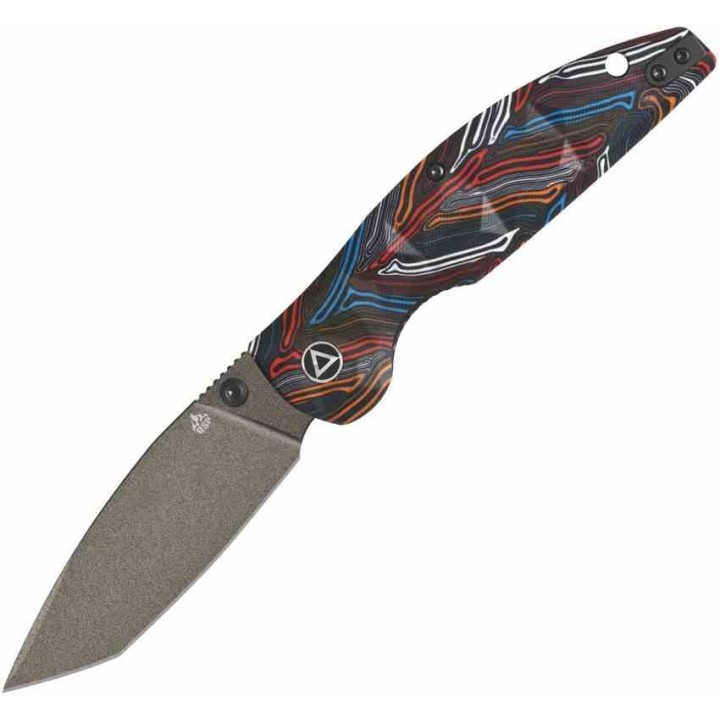 Couteau QSP Turtle Punk Colorful G10 Lame Tanto Acier 14C28N IKBS Linerlock CLip QS158A2 - Livraison Gratuite