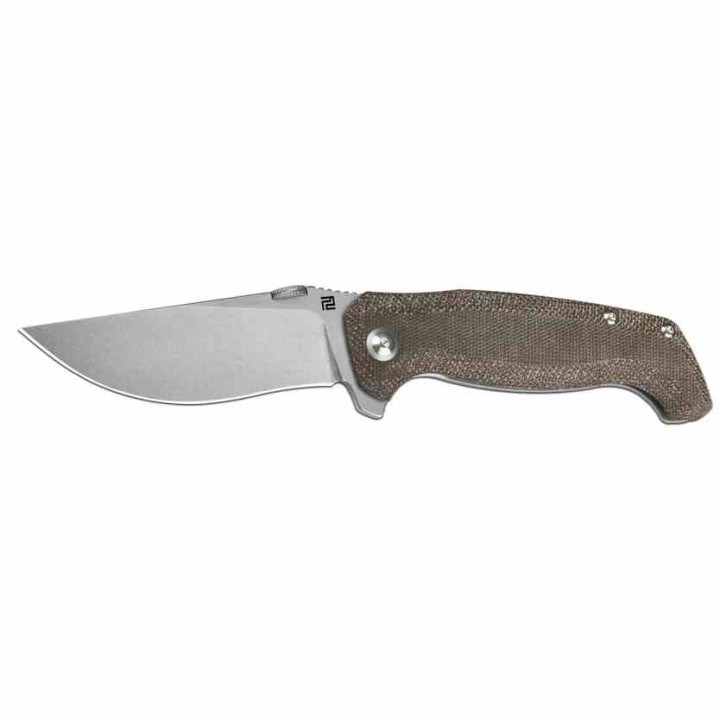 Couteau ArtisanCutlery Kami OD Green Manche Micarta/Titane Lame Acier S35VN SW IKBS Clip Titane ATZ1864GODG - Livraison Gratuite
