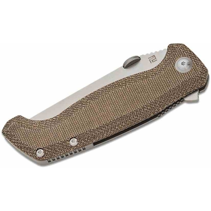Couteau ArtisanCutlery Kami OD Green Manche Micarta/Titane Lame Acier S35VN SW IKBS Clip Titane ATZ1864GODG - Livraison Gratuite
