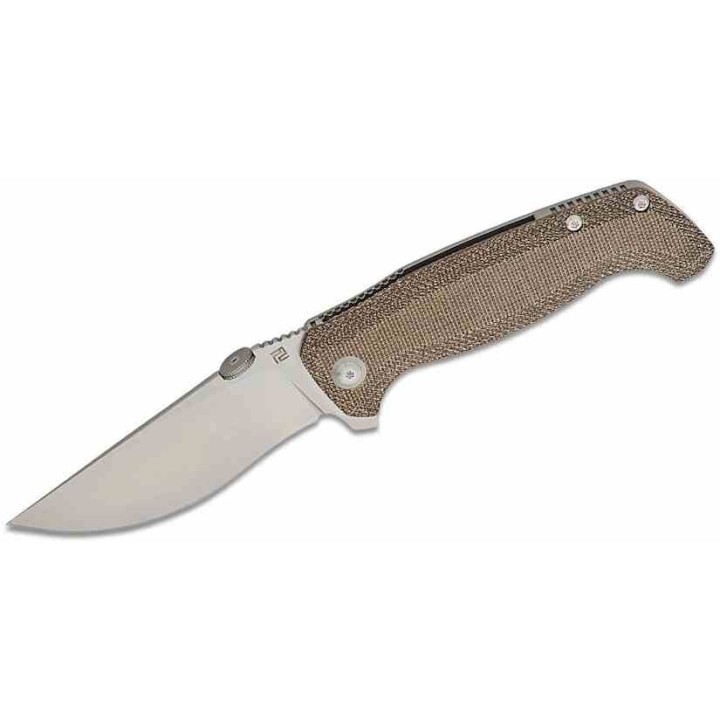 Couteau ArtisanCutlery Kami OD Green Manche Micarta/Titane Lame Acier S35VN SW IKBS Clip Titane ATZ1864GODG - Livraison Gratuite