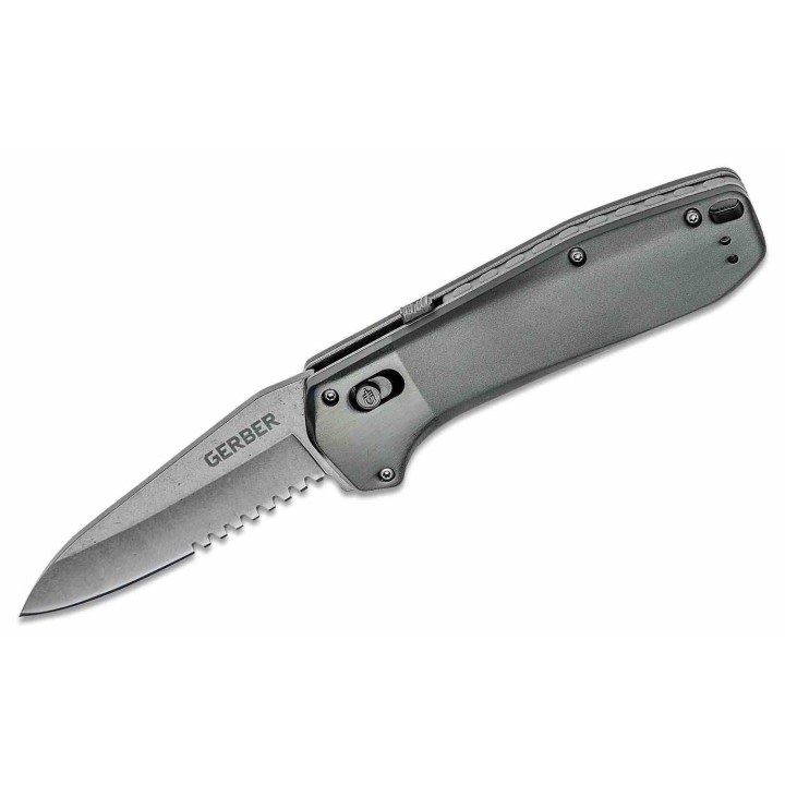 Couteau Gerber Highbrow Pivot Lock A/O Manche Gray Alu Lame Acier 7Cr17MoV Serr Clip G30001638 - Livraison Gratuite