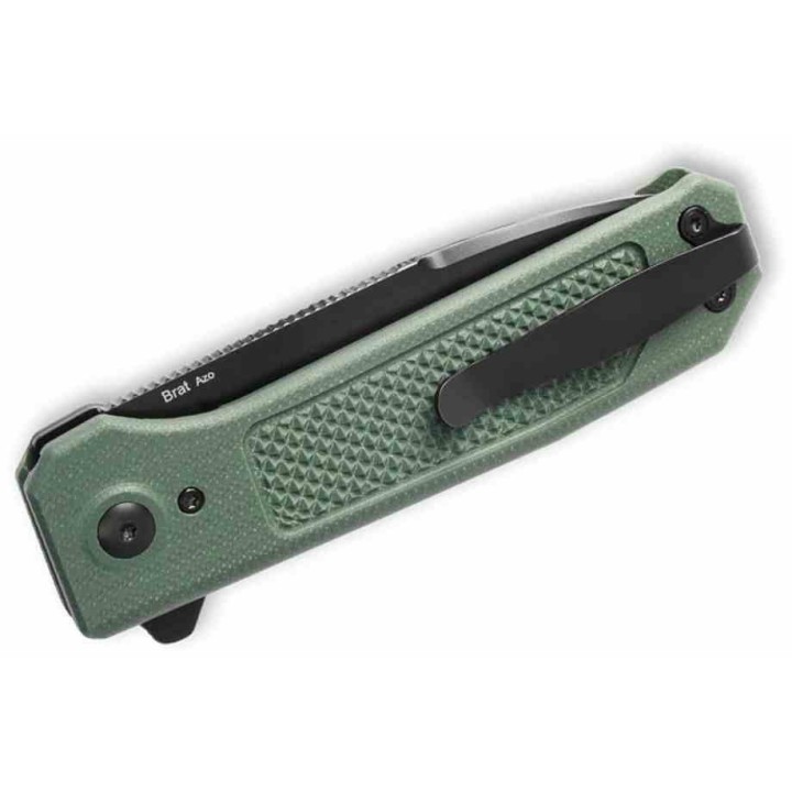 Couteau Kizer Brat Green Integral G10 Lame Acier 154CM Black IKBS Button Lock Clip KIV3630C2 - Livraison Gratuite