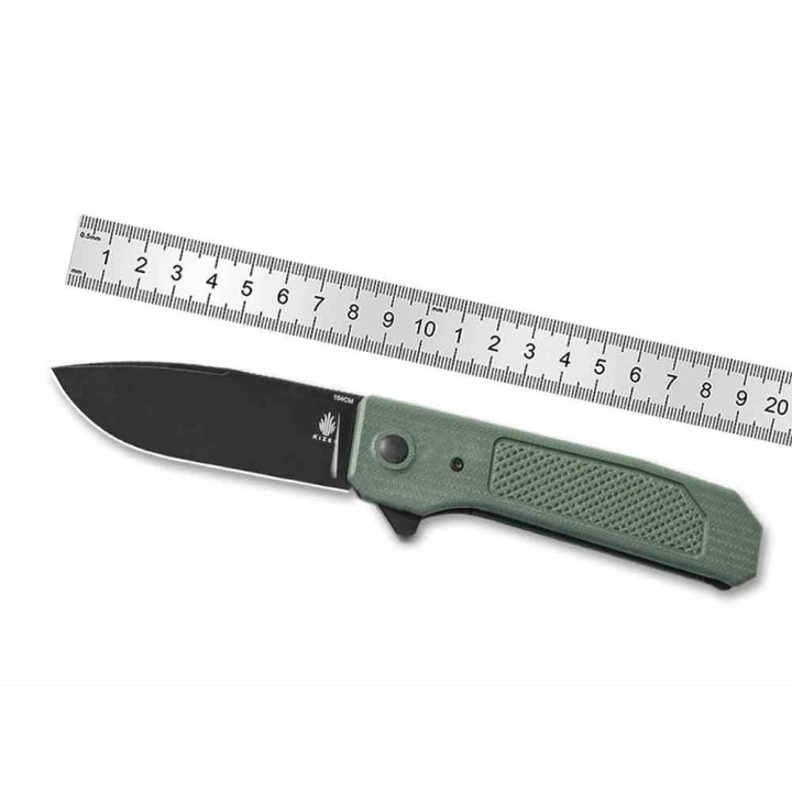 Couteau Kizer Brat Green Integral G10 Lame Acier 154CM Black IKBS Button Lock Clip KIV3630C2 - Livraison Gratuite