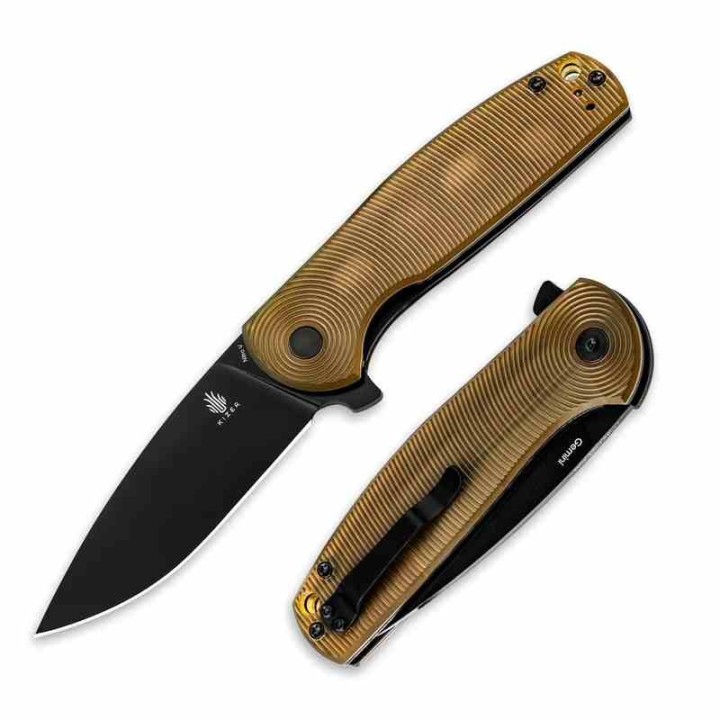 Couteau Kizer Gemini Ultem Lame Acier Nitro-V Black IKBS Liner Lock Clip KIV3471A3 - Livraison Gratuite
