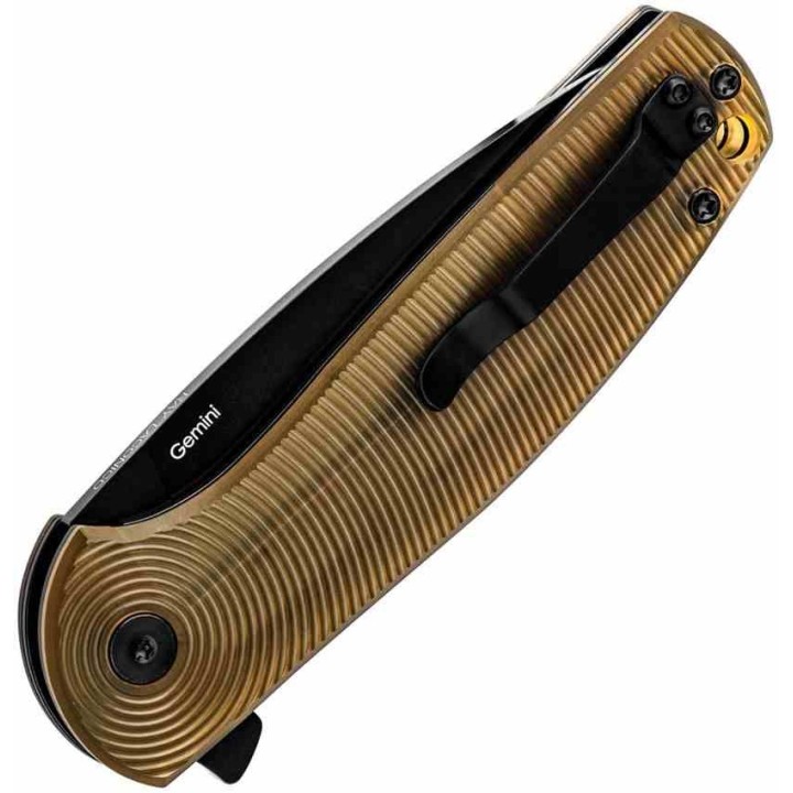 Couteau Kizer Gemini Ultem Lame Acier Nitro-V Black IKBS Liner Lock Clip KIV3471A3 - Livraison Gratuite