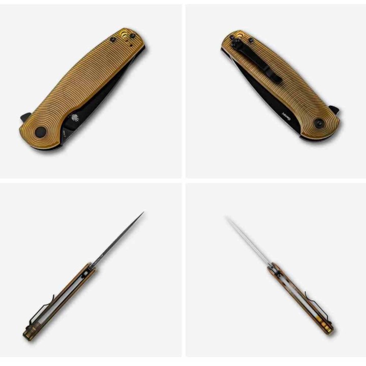 Couteau Kizer Gemini Ultem Lame Acier Nitro-V Black IKBS Liner Lock Clip KIV3471A3 - Livraison Gratuite
