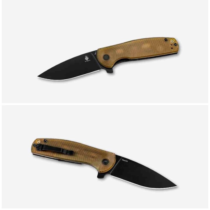 Couteau Kizer Gemini Ultem Lame Acier Nitro-V Black IKBS Liner Lock Clip KIV3471A3 - Livraison Gratuite