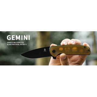 Couteau Kizer Gemini Ultem Lame Acier Nitro-V Black IKBS Liner Lock Clip KIV3471A3 - Livraison Gratuite