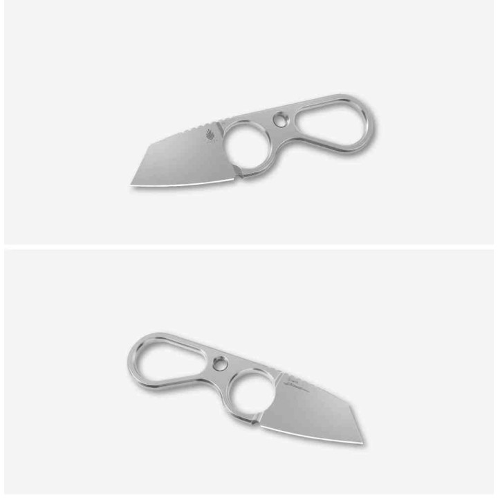 Couteau Kizer Bowtie Lame Acier D2 SW Reverse Tanto Manche Acier Etui Kydex Clip KI1061A1 - Livraison Gratuite