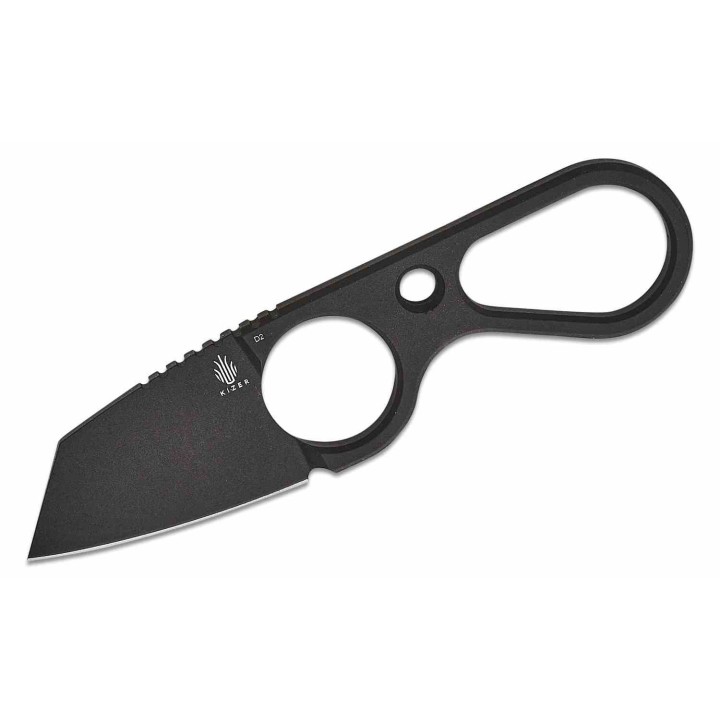 Couteau Kizer Bowtie Lame Acier D2 BLK Reverse Tanto Manche Acier Etui Kydex Clip KI1061A2 - Livraison Gratuite