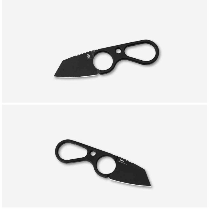 Couteau Kizer Bowtie Lame Acier D2 BLK Reverse Tanto Manche Acier Etui Kydex Clip KI1061A2 - Livraison Gratuite