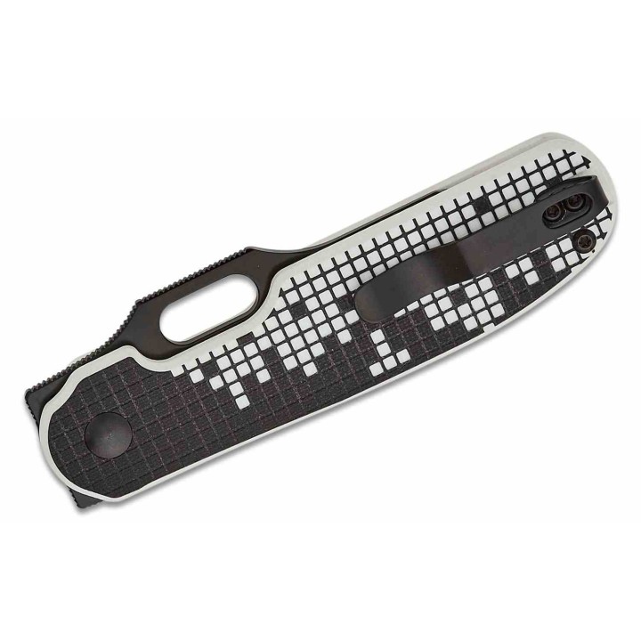 Couteau Kizer Cormorant Black/White Lame Nitro-V Black Manche G10 IKBS Button Lock Clip KIV4562A1 - Livraison Gratuite