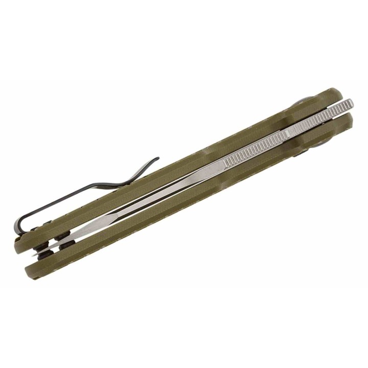 Couteau Kizer Cormorant Green Lame 154CM satin Manche G10 IKBS Button Lock Clip KIV4562C1 - Livraison Gratuite