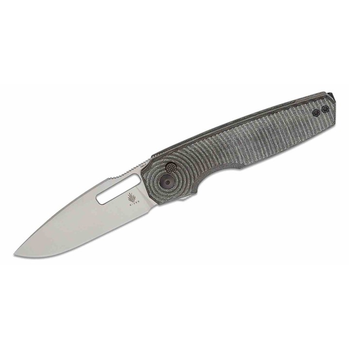  Couteau Kizer Cutlery Dogfish Black Manche Micarta Lame Acier Nitro-V Button Lock IKBS Clip KIV3640A1 - Livraison Gratuite
