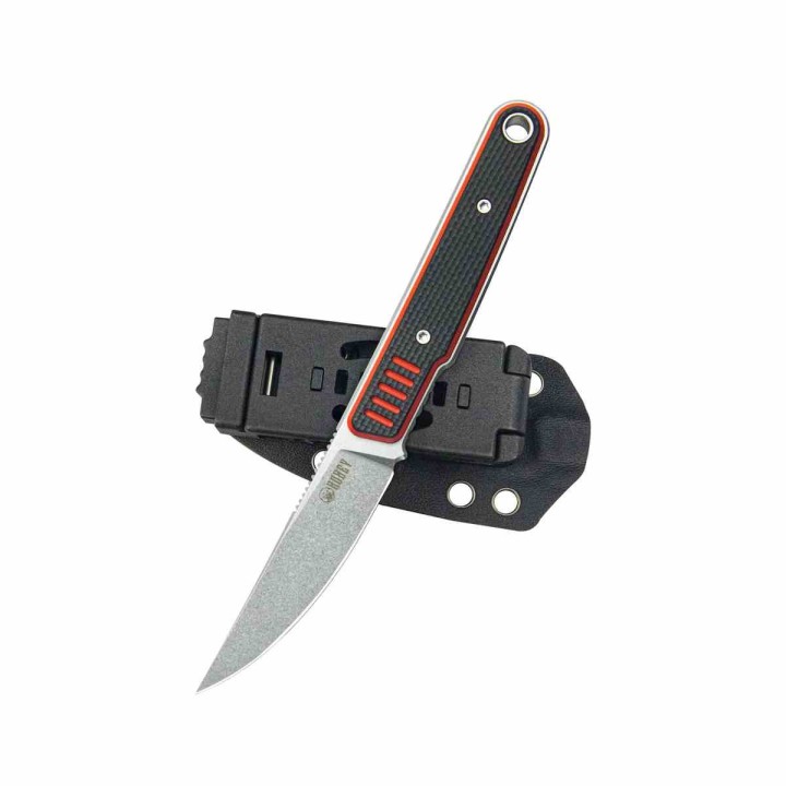 Couteau Kubey JL Kwaiken Fixie Red Black G-10 Lame Acier 14C28N Beadblast Etui Kydex KUB355A - Livraison Gratuite