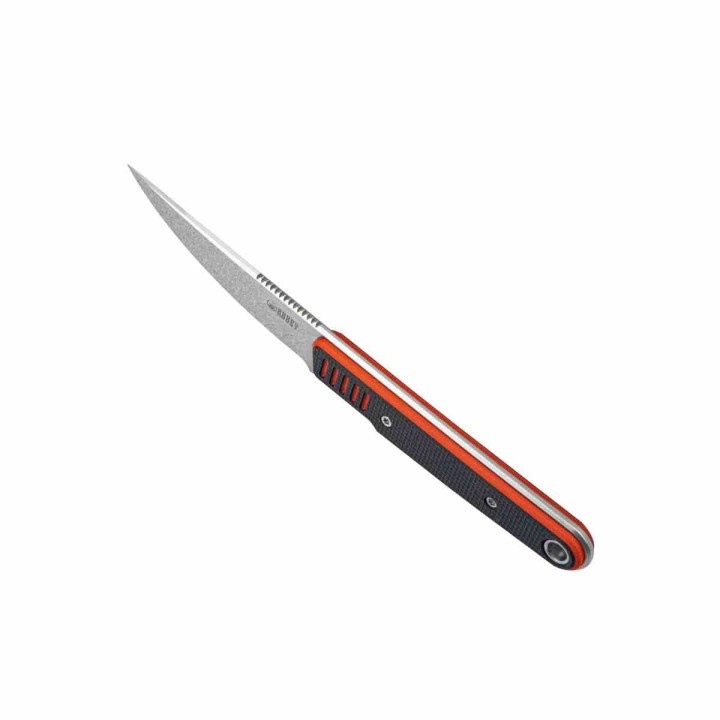 Couteau Kubey JL Kwaiken Fixie Red Black G-10 Lame Acier 14C28N Beadblast Etui Kydex KUB355A - Livraison Gratuite