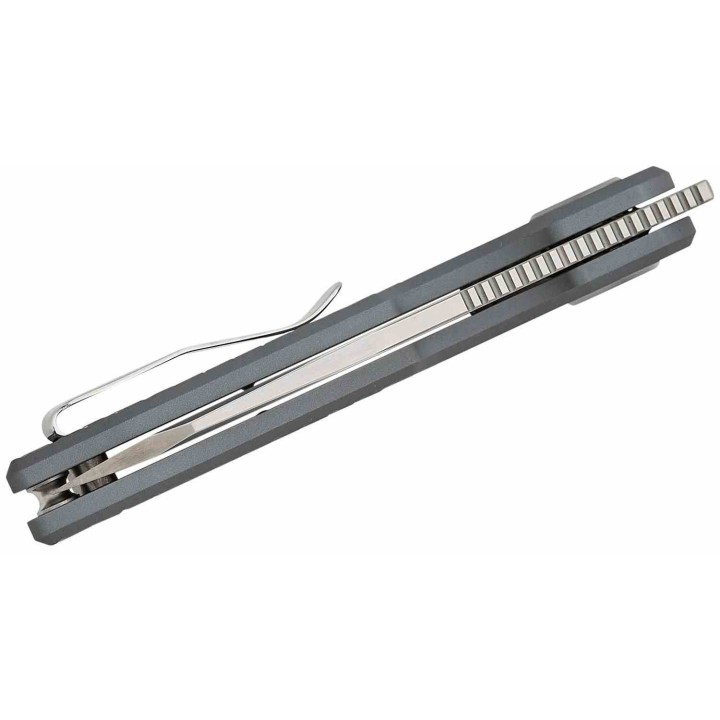 Couteau Vosteed Ankylo Gray Manche Alu Lame Reverse Tanto Acier Elmax Satin IKBS Vanchor Lock Clip VOSA1910 - Livraison Gratuite