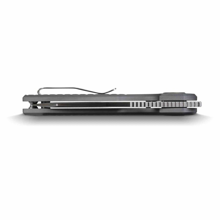 Couteau Vosteed Ankylo Gray Manche Alu Lame Reverse Tanto Acier Elmax Satin IKBS Vanchor Lock Clip VOSA1910 - Livraison Gratuite