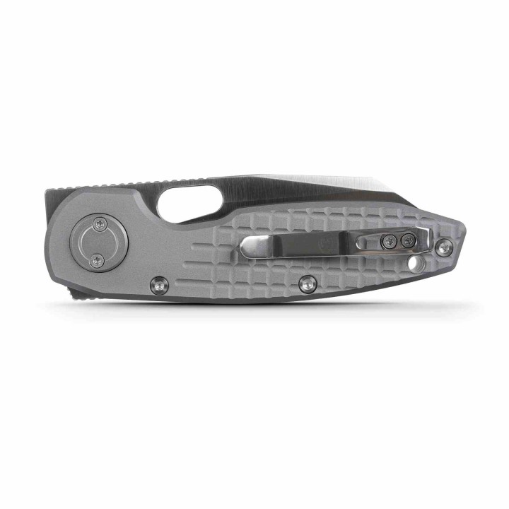 Couteau Vosteed Ankylo Gray Manche Alu Lame Reverse Tanto Acier Elmax Satin IKBS Vanchor Lock Clip VOSA1910 - Livraison Gratuite