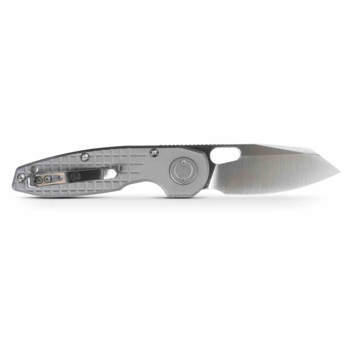 Couteau Vosteed Ankylo Gray Manche Alu Lame Reverse Tanto Acier Elmax Satin IKBS Vanchor Lock Clip VOSA1910 - Livraison Gratuite