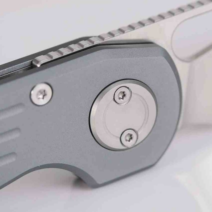 Couteau Vosteed Ankylo Gray Manche Alu Lame Reverse Tanto Acier Elmax Satin IKBS Vanchor Lock Clip VOSA1910 - Livraison Gratuite