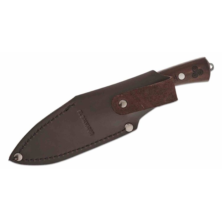 Couteau Condor Druid Scandi Lame Acier Carbone 1095 Manche Noyer Etui Cuir Made Salvador CTK397445HC - Livraison Gratuite