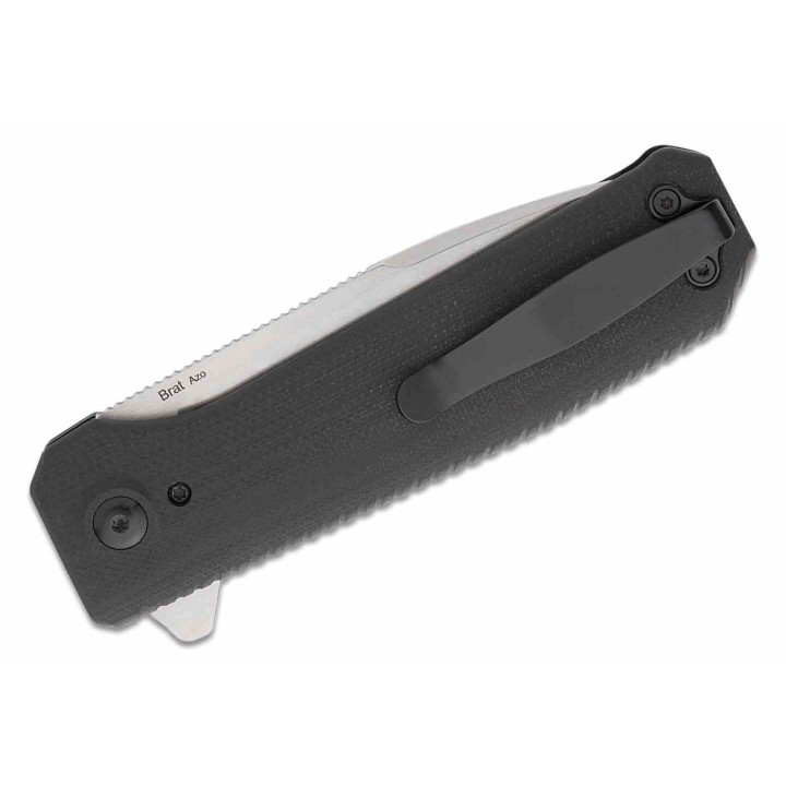 Couteau Kizer Brat Black Integral G10 Lame Acier 154CM Stonewash IKBS Button Lock Clip KIV3630C1 - Livraison Gratuite