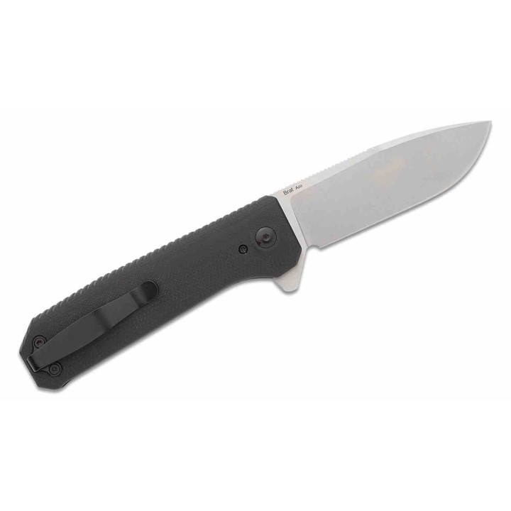 Couteau Kizer Brat Black Integral G10 Lame Acier 154CM Stonewash IKBS Button Lock Clip KIV3630C1 - Livraison Gratuite