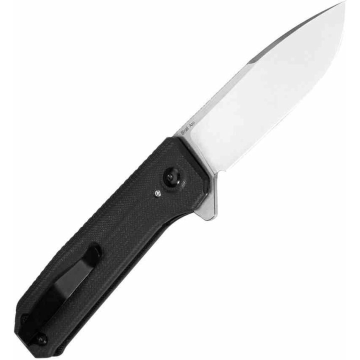 Couteau Kizer Brat Black Integral G10 Lame Acier 154CM Stonewash IKBS Button Lock Clip KIV3630C1 - Livraison Gratuite