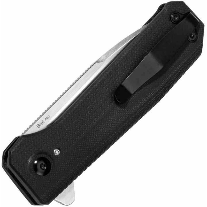 Couteau Kizer Brat Black Integral G10 Lame Acier 154CM Stonewash IKBS Button Lock Clip KIV3630C1 - Livraison Gratuite