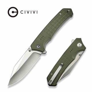 Couteau CIVIVI Tacticorix Green Manche G10 Lame Acier Nitro-V Satin IKBS Linerlock Clip CIVC230552 - Livraison Gratuite