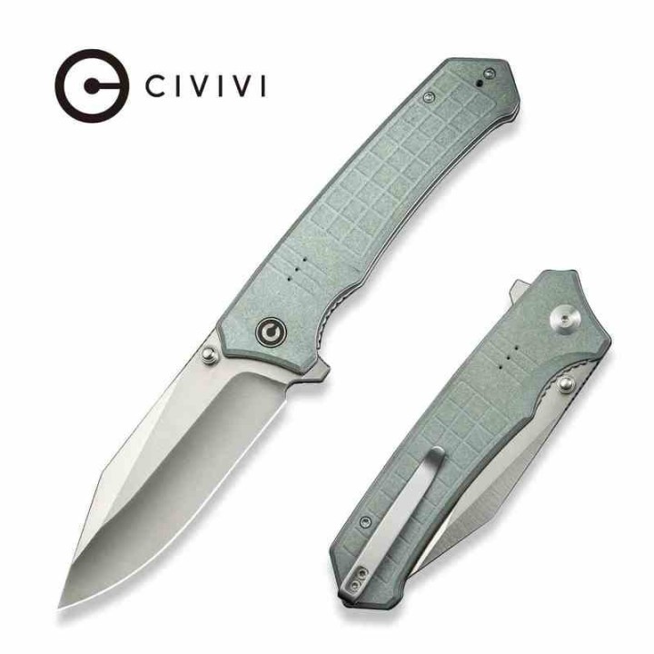 Couteau CIVIVI Tacticorix Gray Manche G10 Lame Acier Nitro-V Satin IKBS Linerlock Clip CIVC230553 - Livraison Gratuite