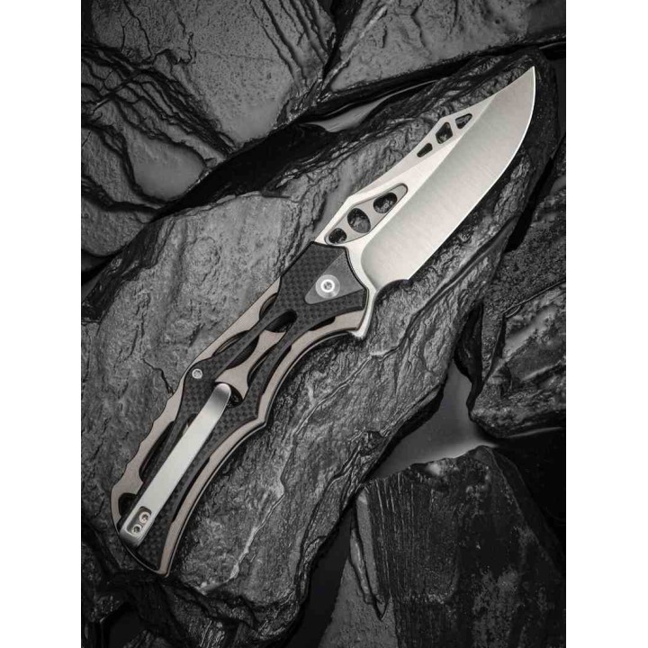 Couteau CIVIVI Biophase Gray Manche G10/Alu Lame Acier Nitro-V Satin IKBS Button Lock Clip CIVC23083C3 - Livraison Gratuite