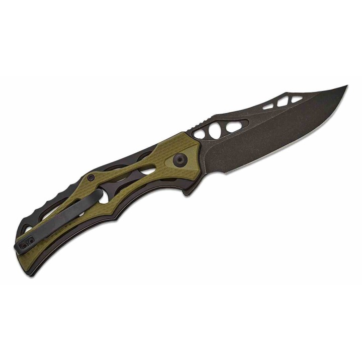 Couteau CIVIVI Biophase OD Green Manche G10/Alu Lame Acier Nitro-V BLK IKBS Button Lock Clip CIVC23083C2 - Livraison Gratuite