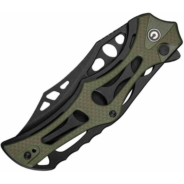 Couteau CIVIVI Biophase OD Green Manche G10/Alu Lame Acier Nitro-V BLK IKBS Button Lock Clip CIVC23083C2 - Livraison Gratuite