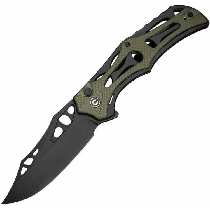 Couteau CIVIVI Biophase OD Green Manche G10/Alu Lame Acier Nitro-V BLK IKBS Button Lock Clip CIVC23083C2 - Livraison Gratuite