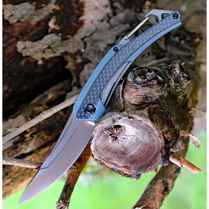 Couteau Kershaw Reverb XL Lame Acier 8Cr13MoV Manche G10/Fibre de Carbone Linerlock Clip KS1225X - Livraison Gratuite