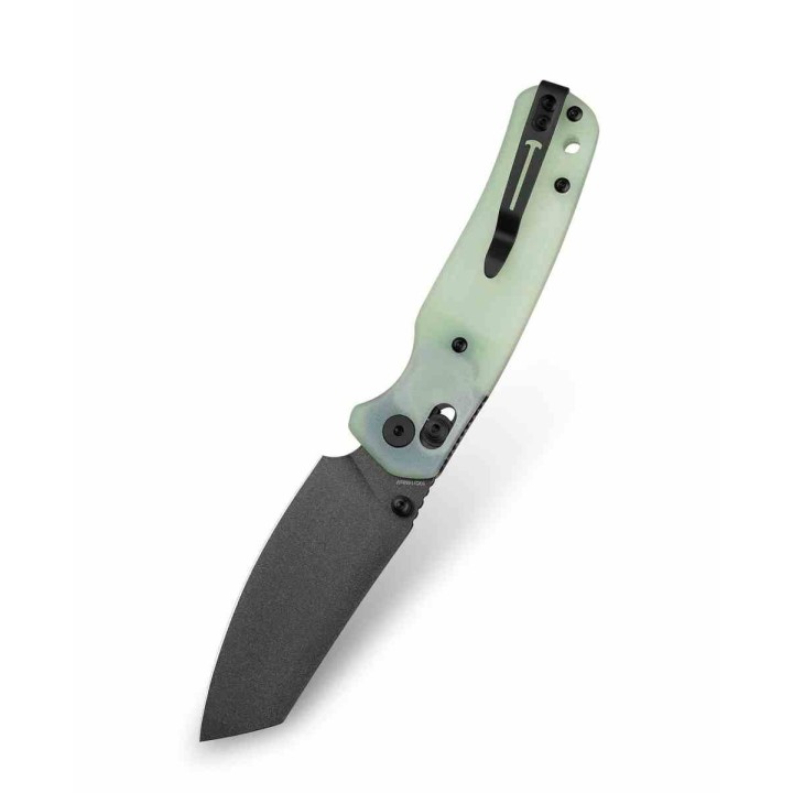 Couteau BESTECHMAN CICADA'S WING Jade Lame Acier 10Cr15MoV Blk Manche G10 B-Lock Clip BTKMK06A - Livraison Gratuite