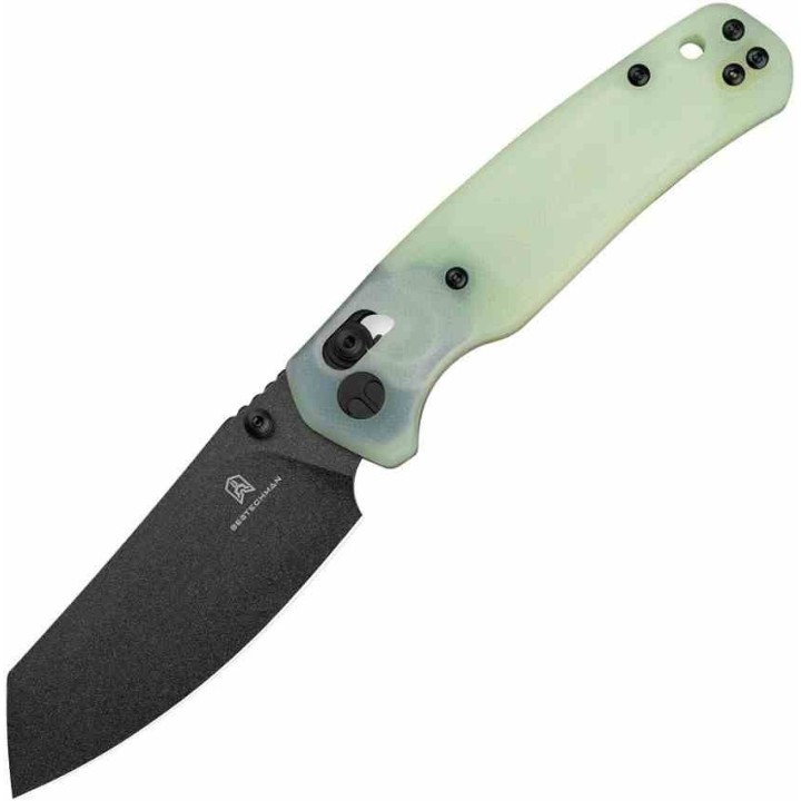 Couteau BESTECHMAN CICADA'S WING Jade Lame Acier 10Cr15MoV Blk Manche G10 B-Lock Clip BTKMK06A - Livraison Gratuite
