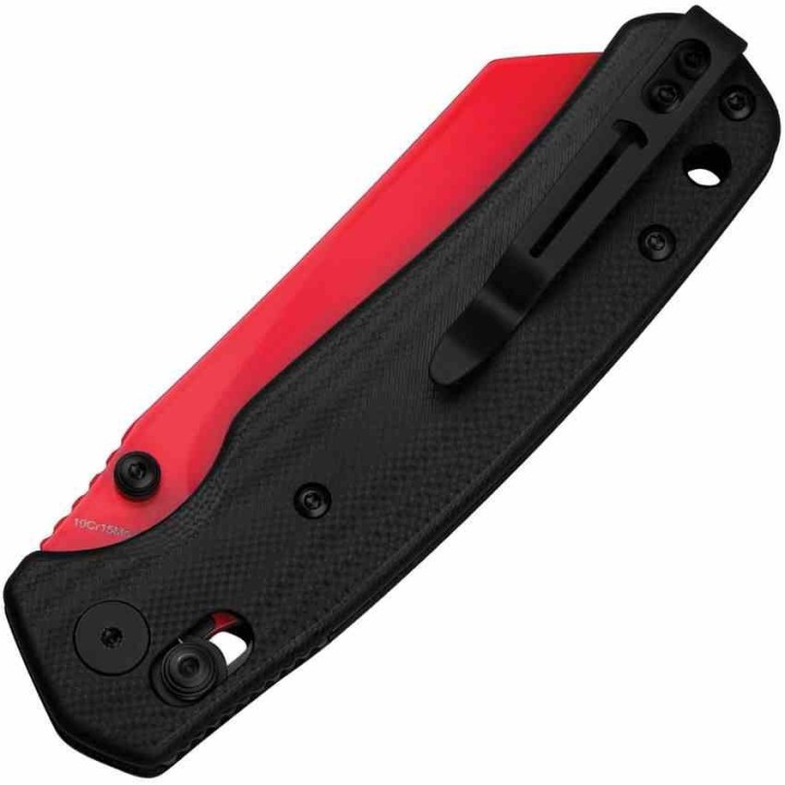 Couteau BESTECHMAN CICADA'S WING Black Lame Acier 10Cr15MoV Red Manche G10 B-Lock Clip BTKMK06F - Livraison Gratuite