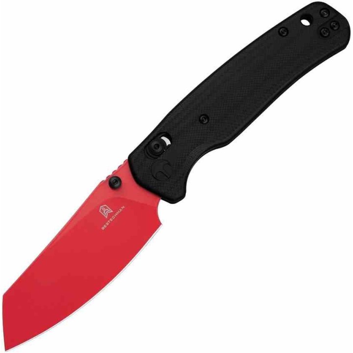 Couteau BESTECHMAN CICADA'S WING Black Lame Acier 10Cr15MoV Red Manche G10 B-Lock Clip BTKMK06F - Livraison Gratuite