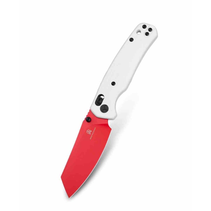 Couteau BESTECHMAN CICADA'S WING White Lame Acier 10Cr15MoV Red Manche G10 B-Lock Clip BTKMK06G - Livraison Gratuite