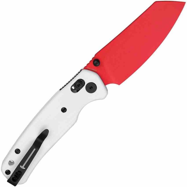 Couteau BESTECHMAN CICADA'S WING White Lame Acier 10Cr15MoV Red Manche G10 B-Lock Clip BTKMK06G - Livraison Gratuite