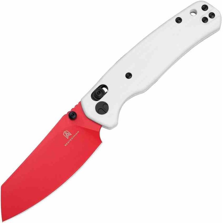 Couteau BESTECHMAN CICADA'S WING White Lame Acier 10Cr15MoV Red Manche G10 B-Lock Clip BTKMK06G - Livraison Gratuite