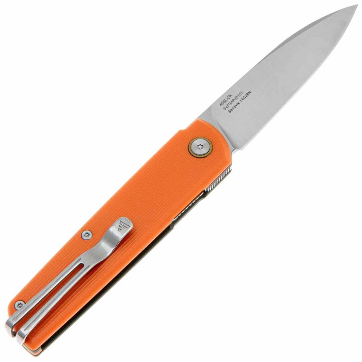 Couteau SRM Qrick 408L Green/Orange Manche G10 Lame Acier 14C28N IKBS Clip Linerlock SRM408LGX - Livraison Gratuite