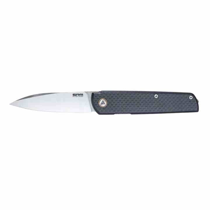 Couteau SRM Qrick 408L Black Manche G10/Carbon Fiber Lame Acier 14C28N IKBS Clip Linerlock SRM408LKB - Livraison Gratuite