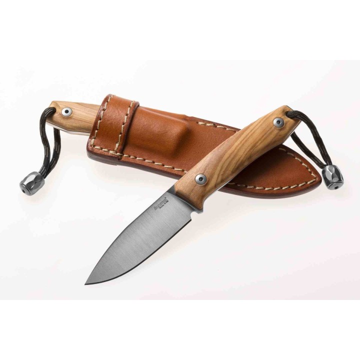 Couteau LionSteel M1 UL Olive Lame Acier M390 Drop Point Etui Cuir Made Italy LSTM1UL - Livraison Gratuite